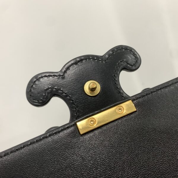 1:1 Replica Celine Chain Shoulder Bag Cuir Triomphe Black For Women 7.9in/20cm