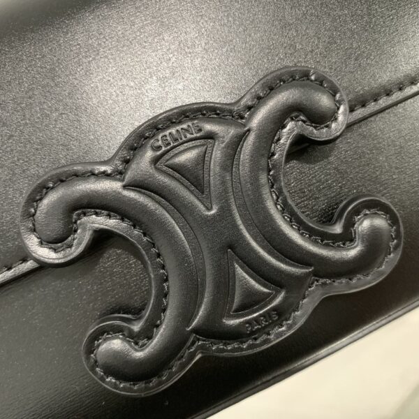 1:1 Replica Celine Chain Shoulder Bag Cuir Triomphe Black For Women 7.9in/20cm