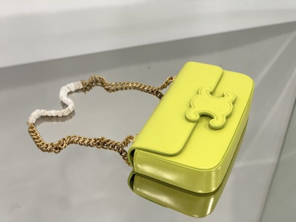 1:1 Replica Celine Chain Shoulder Bag Cuir Triomphe Green For Women 7.9in/20cm