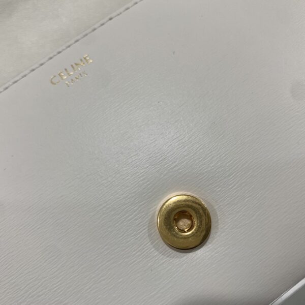 1:1 Replica Celine Chain Shoulder Bag Cuir Triomphe White For Women 7.9in/20cm