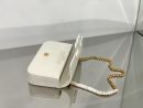 1:1 Replica Celine Chain Shoulder Bag Cuir Triomphe White For Women 7.9in/20cm