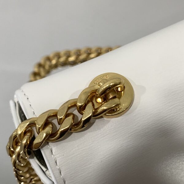 1:1 Replica Celine Chain Shoulder Bag Cuir Triomphe White For Women 7.9in/20cm