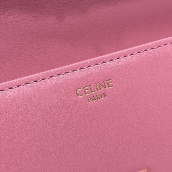 1:1 Replica Celine Chain Shoulder Bag Triomphe Pink For Women 8in/20.5cm