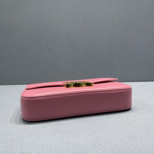 1:1 Replica Celine Chain Shoulder Bag Triomphe Pink For Women 8in/20.5cm