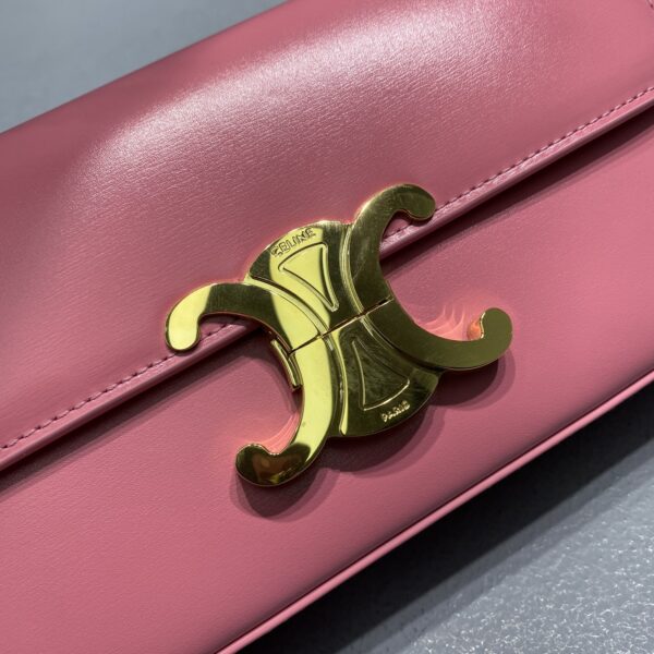 1:1 Replica Celine Chain Shoulder Bag Triomphe Pink For Women 8in/20.5cm