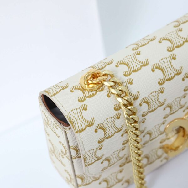 1:1 Replica Celine Chain Shoulder Bag White For Women 8in/20.5cm
