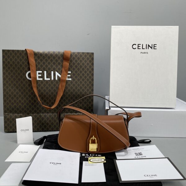 1:1 Replica Celine Clutch On Strap Brown For Women 7in/18cm 10I593DQ1.04LU