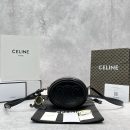 1:1 Replica Celine Crossbody Oval Purse Cuir Triomphe Black For Women 6in/16cm 10I703DPQ.38NO