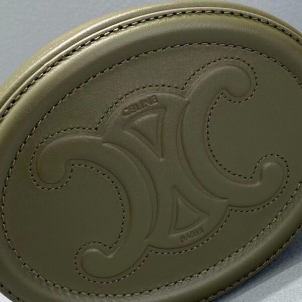 1:1 Replica Celine Crossbody Oval Purse Cuir Triomphe Dark Green For Women 6in/16cm