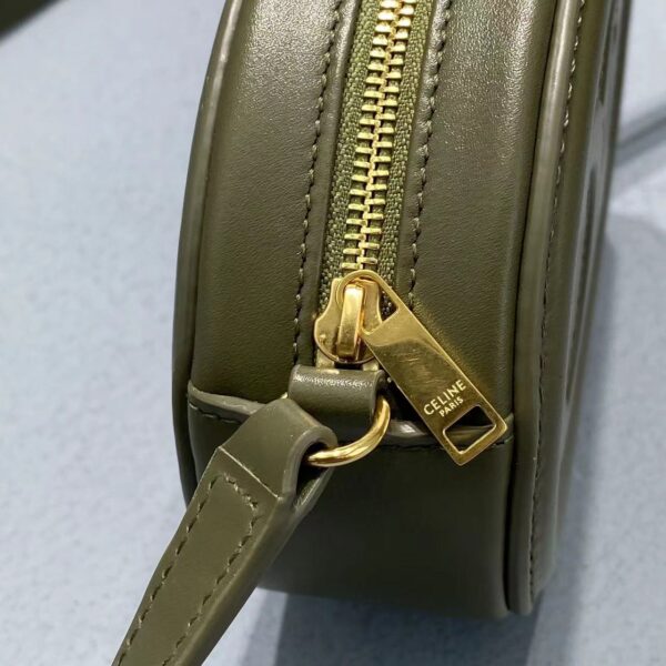 1:1 Replica Celine Crossbody Oval Purse Cuir Triomphe Dark Green For Women 6in/16cm