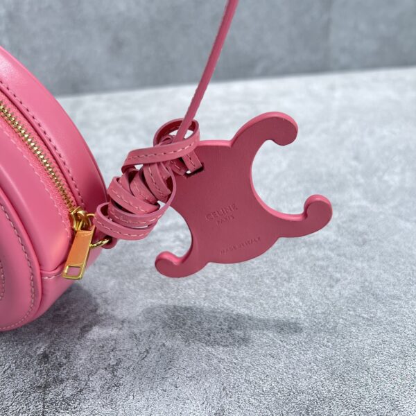 1:1 Replica Celine Crossbody Oval Purse Cuir Triomphe Pink For Women 6in/16cm 10I703DPQ.27LK