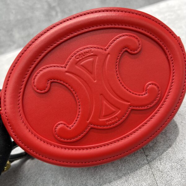 1:1 Replica Celine Crossbody Oval Purse Cuir Triomphe Red For Women 6in/16cm