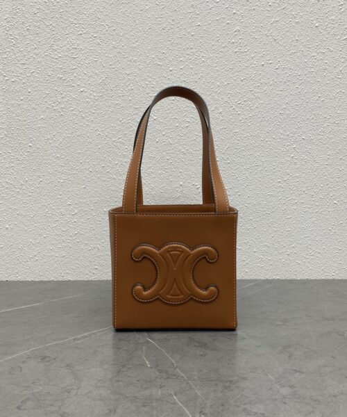 1:1 Replica Celine Cube Bag Cuir Triomphe Square Tan For Women 6in/15cm