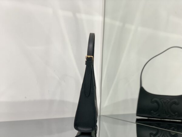 1:1 Replica Celine Cuir Triomphe Bag Black For Women 9in/24cm