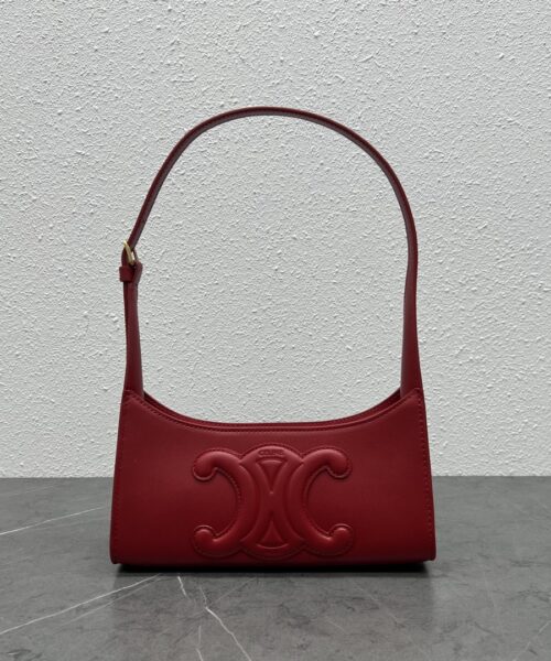 1:1 Replica Celine Cuir Triomphe Shoulder Bag Red For Women 9.4in/24cm