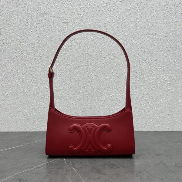 1:1 Replica Celine Cuir Triomphe Shoulder Bag Red For Women 9.4in/24cm