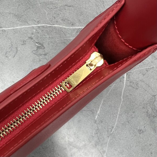 1:1 Replica Celine Cuir Triomphe Shoulder Bag Red For Women 9.4in/24cm