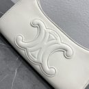 1:1 Replica Celine Cuir Triomphe Shoulder Bag White For Women 9.4in/24cm