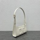 1:1 Replica Celine Cuir Triomphe Shoulder Bag White For Women 9.4in/24cm