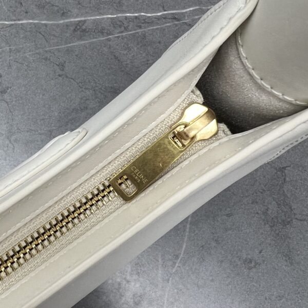 1:1 Replica Celine Cuir Triomphe Shoulder Bag White For Women 9.4in/24cm