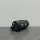 1:1 Replica Celine Cylinder Bag In Triomphe Canvas Black For Women 9in/22cm