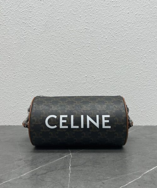 1:1 Replica Celine Cylinder Bag In Triomphe Canvas Tan For Women 9in/22cm 110052EJF.04LI