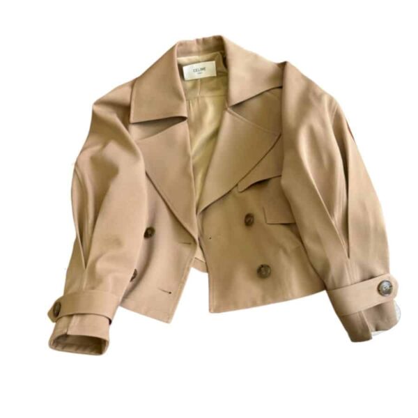 Celine Double Short Jacket Brown For Women