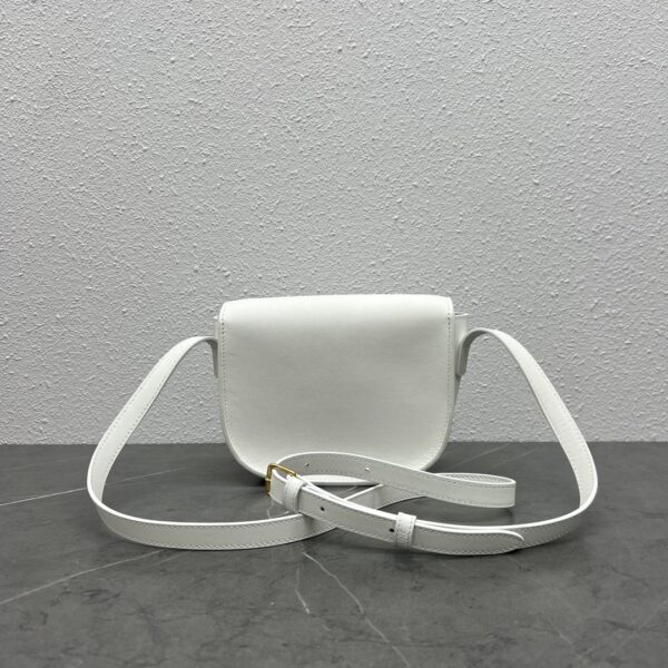 1:1 Replica Celine Folco Cuir Triomphe White For Women 7in/19cm 198263DU3.01BC