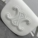 1:1 Replica Celine Folco Cuir Triomphe White For Women 7in/19cm 198263DU3.01BC