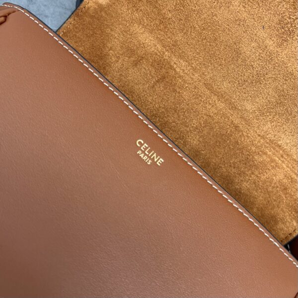 1:1 Replica Celine Folco Cuir Triomphe With Studs Brown For Women 7in/19cm 198263DU9.04LU