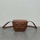 1:1 Replica Celine Folco Cuir Triomphe With Studs Brown For Women 7in/19cm 198263DU9.04LU