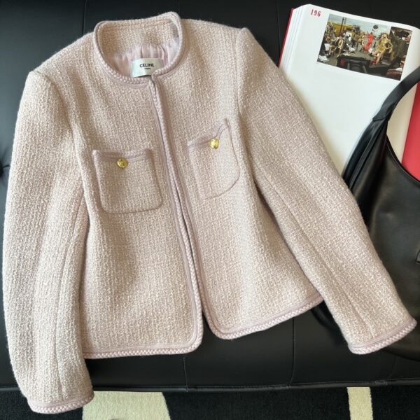Celine Grace Tweed Jacket Pink For Women