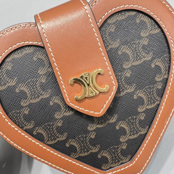1:1 Replica Celine Heart Tambour In Triomphe Canvas Tan For Women 6in/15cm 198212BZJ.04LU