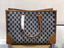 1:1 Replica Celine Horizontal Cabas In Textile With Triomphe Embroidery Denim For Women 17in/43cm