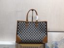 1:1 Replica Celine Horizontal Cabas In Textile With Triomphe Embroidery Denim For Women 17in/43cm