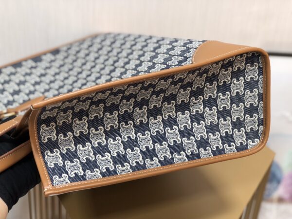 1:1 Replica Celine Horizontal Cabas In Textile With Triomphe Embroidery Denim For Women 17in/43cm