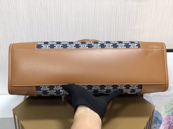 1:1 Replica Celine Horizontal Cabas In Textile With Triomphe Embroidery Denim For Women 17in/43cm