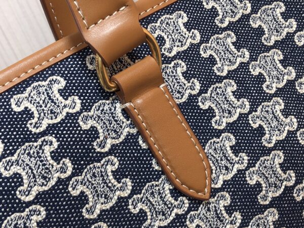 1:1 Replica Celine Horizontal Cabas In Textile With Triomphe Embroidery Denim For Women 17in/43cm