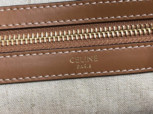 1:1 Replica Celine Horizontal Cabas In Textile With Triomphe Embroidery Khaki For Women 17in/43cm 197002CS8.15KH