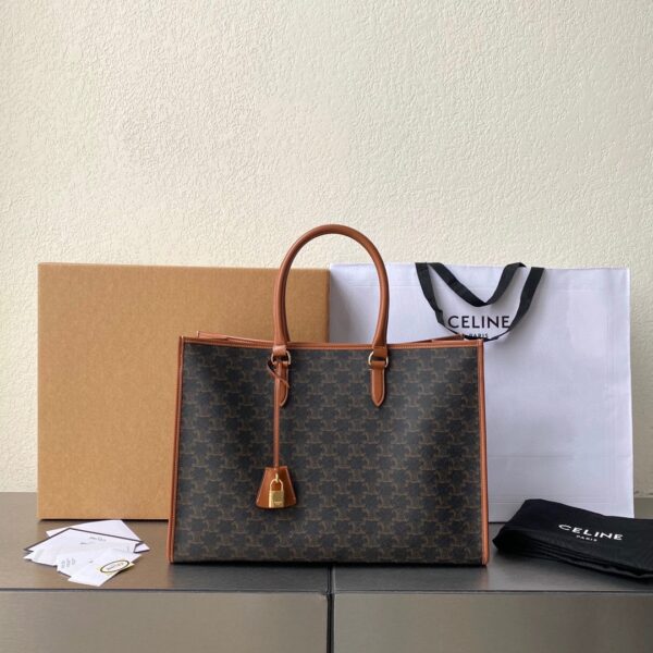 1:1 Replica Celine Horizontal Cabas In Triomphe Canvas Tan For Women 17in/43cm 197912BZJ.04LU