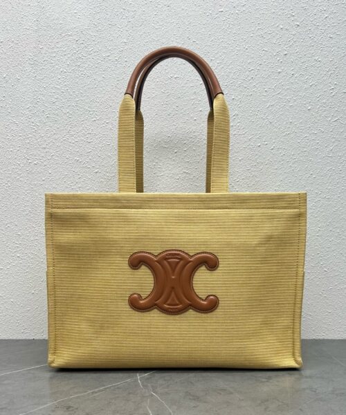 1:1 Replica Celine Large Cabas Thais In Textile Natural / Tan For Women 16in/41cm 196762DST.02NT