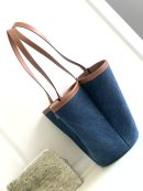 1:1 Replica Celine Large Couffin In Denim With Celine Paris Navy / Tan For Women 26in/67cm 196262EF6.07AT