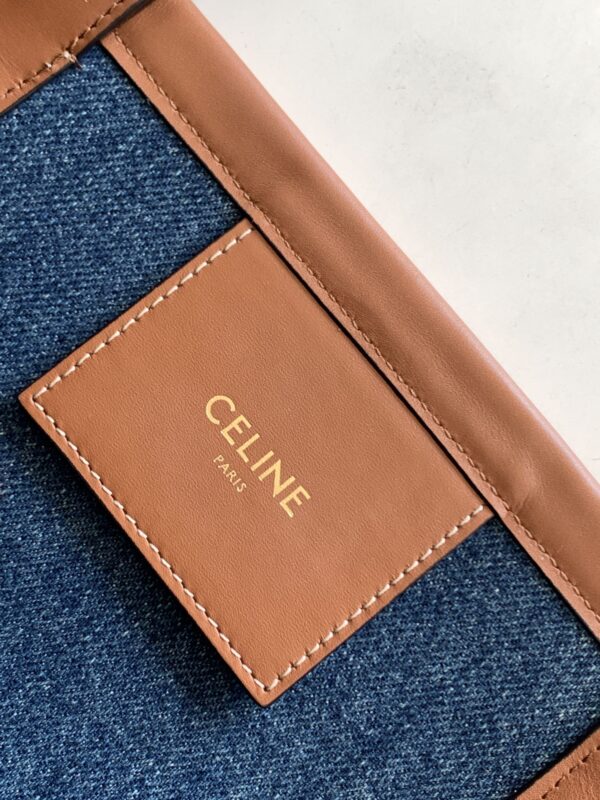 1:1 Replica Celine Large Couffin In Denim With Celine Paris Navy / Tan For Women 26in/67cm 196262EF6.07AT