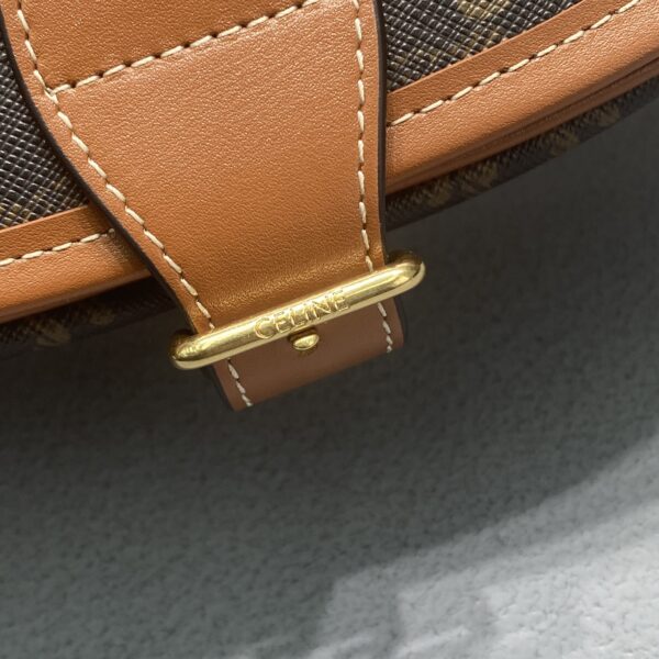 1:1 Replica Celine Large Strap Folco Bag In Triomphe Canvas Brown For Women 9in/22cm 196932BZJ.04LU