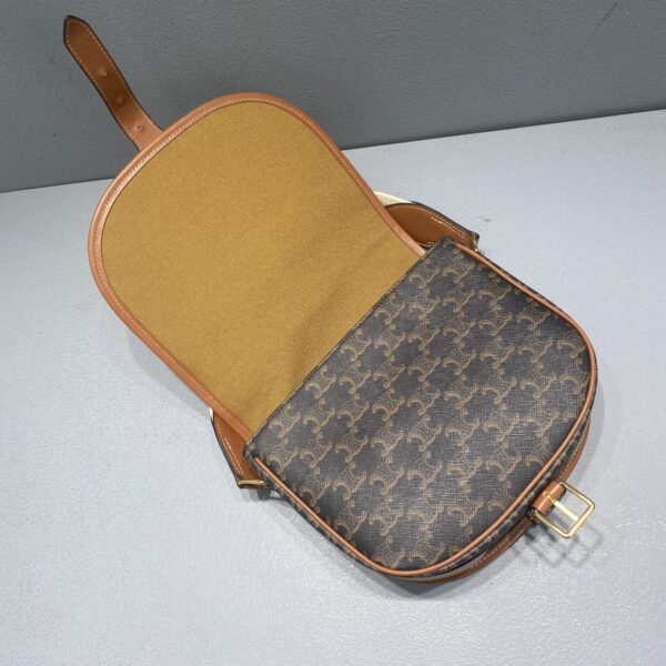 1:1 Replica Celine Large Strap Folco Bag In Triomphe Canvas Brown For Women 9in/22cm 196932BZJ.04LU