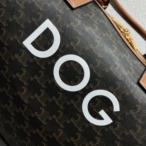 1:1 Replica Celine Large Voyage Bag In Triomphe Canvas With Dog Print Tan For Women 20in/50cm