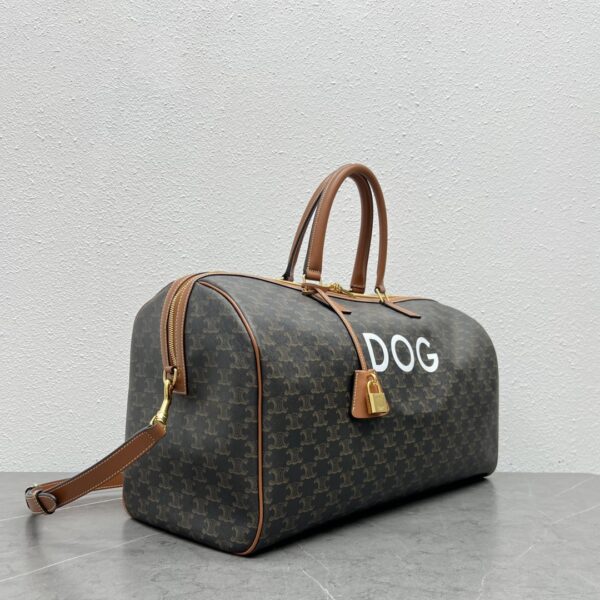 1:1 Replica Celine Large Voyage Bag In Triomphe Canvas With Dog Print Tan For Women 20in/50cm