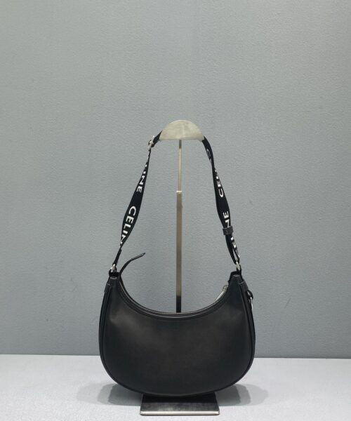 1:1 Replica Celine Medium Ava Bag With Celine Strap Black For Women 9in/23cm