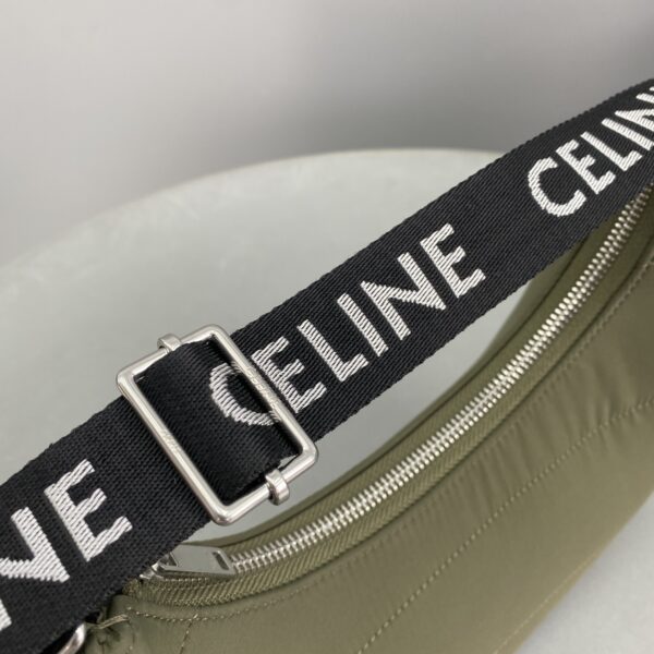 1:1 Replica Celine Medium Ava Bag With Celine Strap In Quilted Nylon Khaki For Women 9in/23cm 196972DLI.15KH