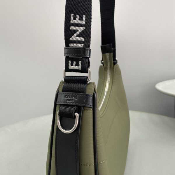 1:1 Replica Celine Medium Ava Bag With Celine Strap In Quilted Nylon Khaki For Women 9in/23cm 196972DLI.15KH